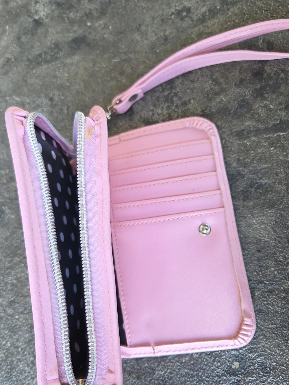 Pink Wristlet Zippered Wallet Mary Kay Removable Strap